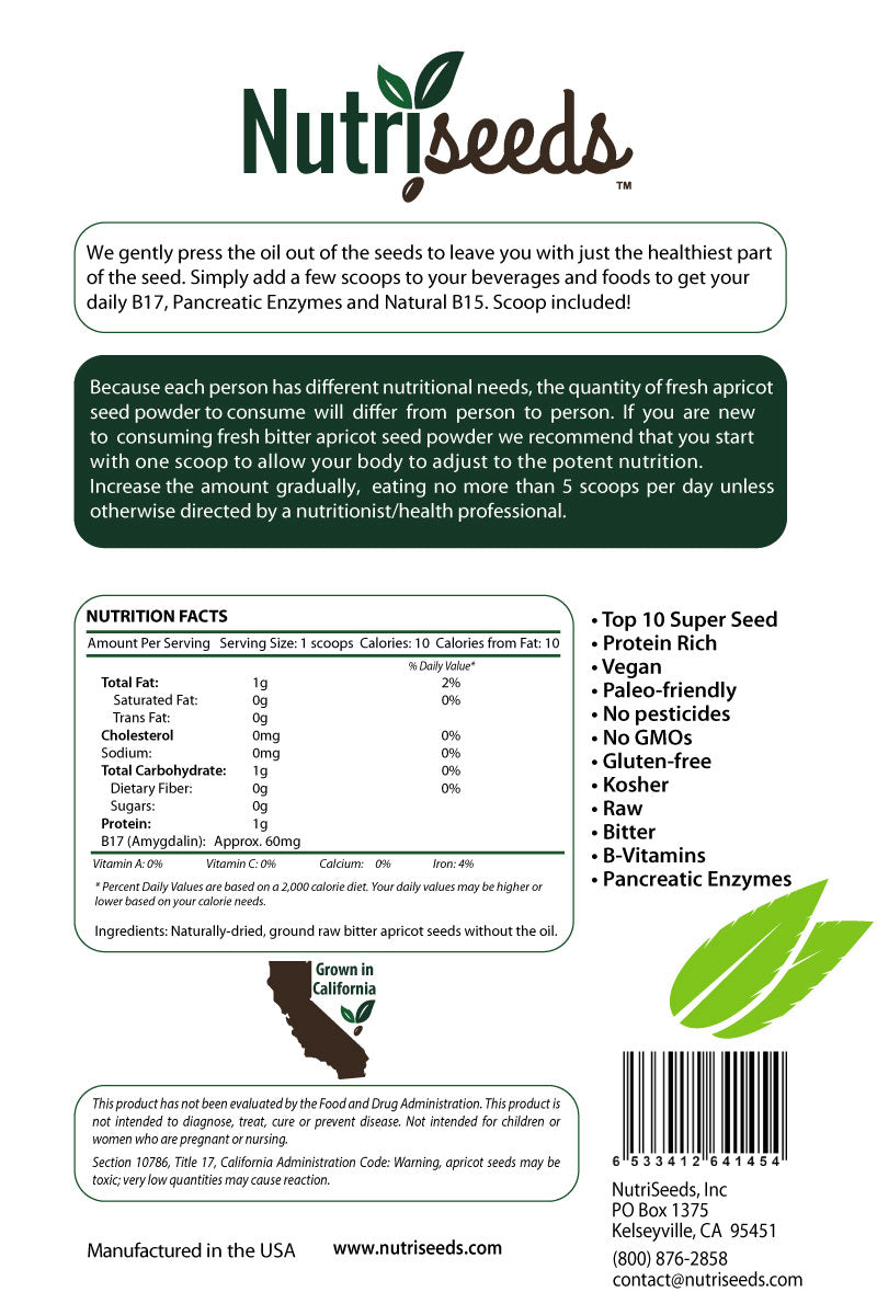 Fresh Apricot Seed Powder 8oz